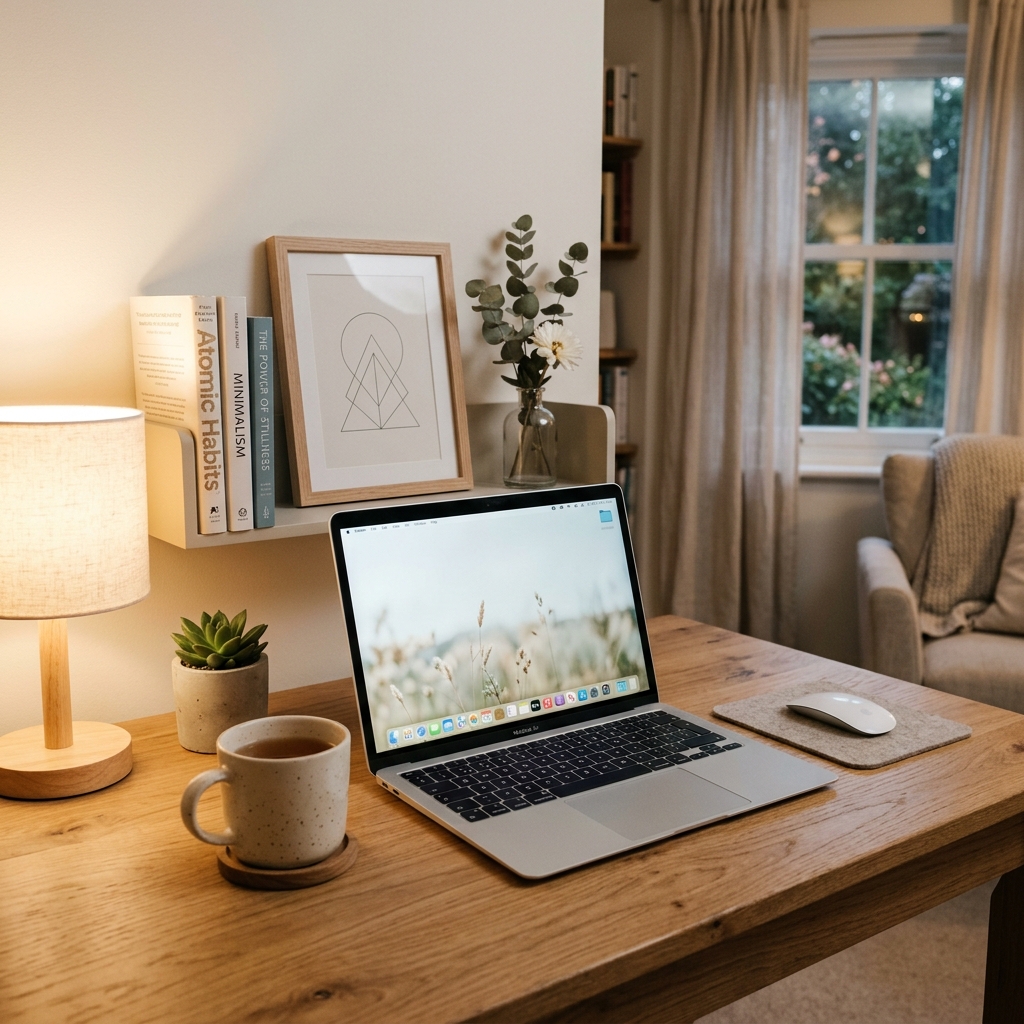 Minimal desk workspace