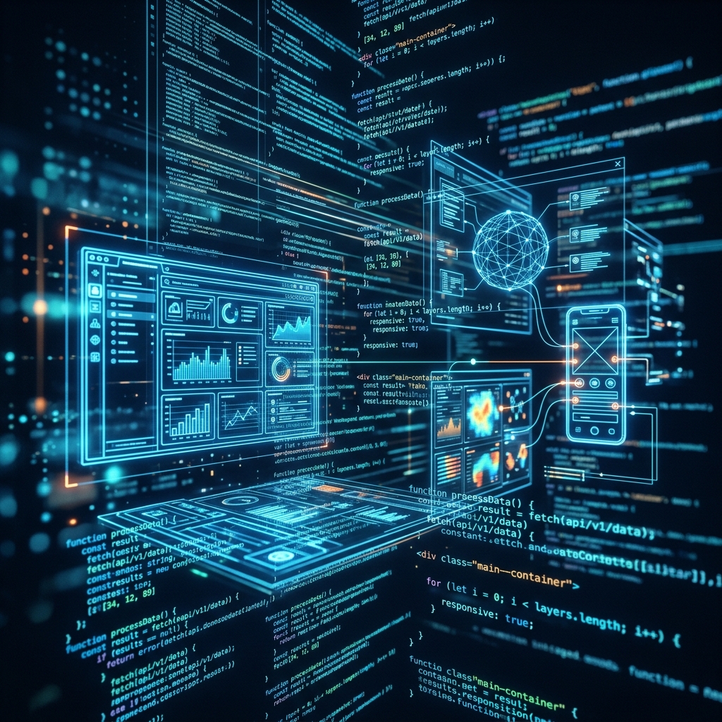 Futuristic code visual